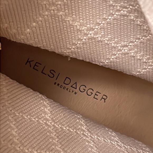 Kelsi Dagger Macey Stretch Diamond Knit Sock Boot Vanilla White Open Toe Sz 9 - Picture 12 of 14